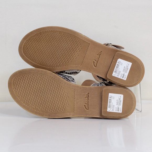 Clarks Women's Slingback Willow Gild Grey Snake Python Sandals NWT - Picture 10 of 11